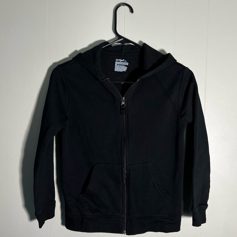 Cat & Jack Kids Black Zip Up Hoodie Jacket Size M (8) NWOT